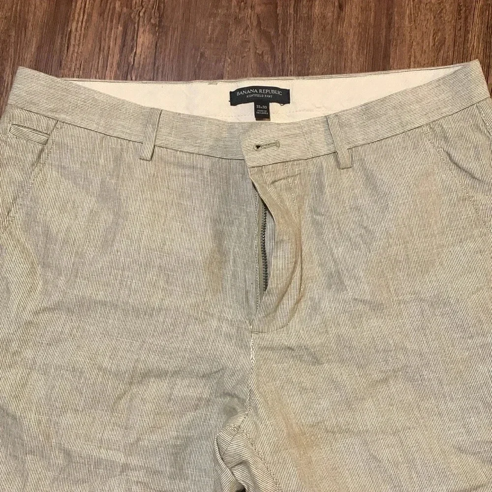 Banana Republic Kentfield Pant Men’s Seersucker Linen Size 33x30